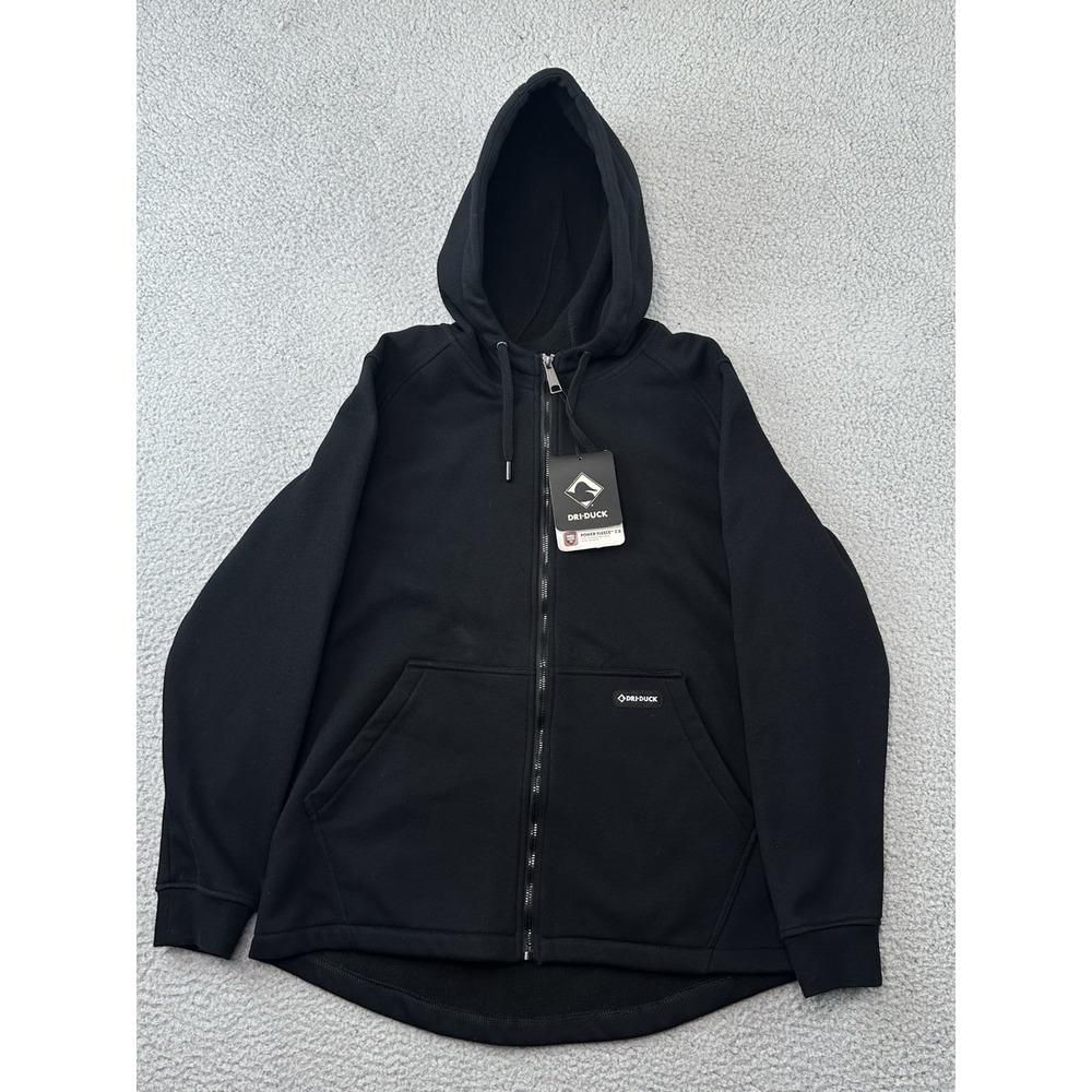 NWT DRI DUCK Womens Medium Parker Power Fleece 2.0 Full Zip Hoodie Jacket Black